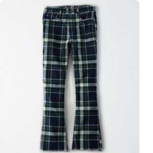 AE plaid flare pants